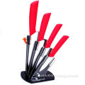 Unique Red Handle Ceramic Knife Set, Easy to Clean